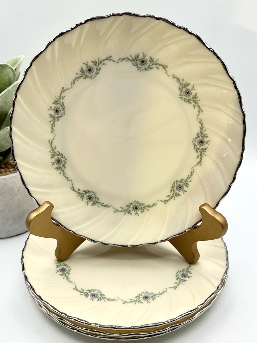 4 Lenox Musette Salad Plates. 7.75”